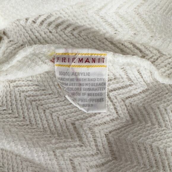 Vintage 1970s Friemanit baby blankets lot of 2 - White acrylic Knit - Picture 5 of 8